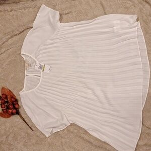 Michael Kors White Pleated Blouse